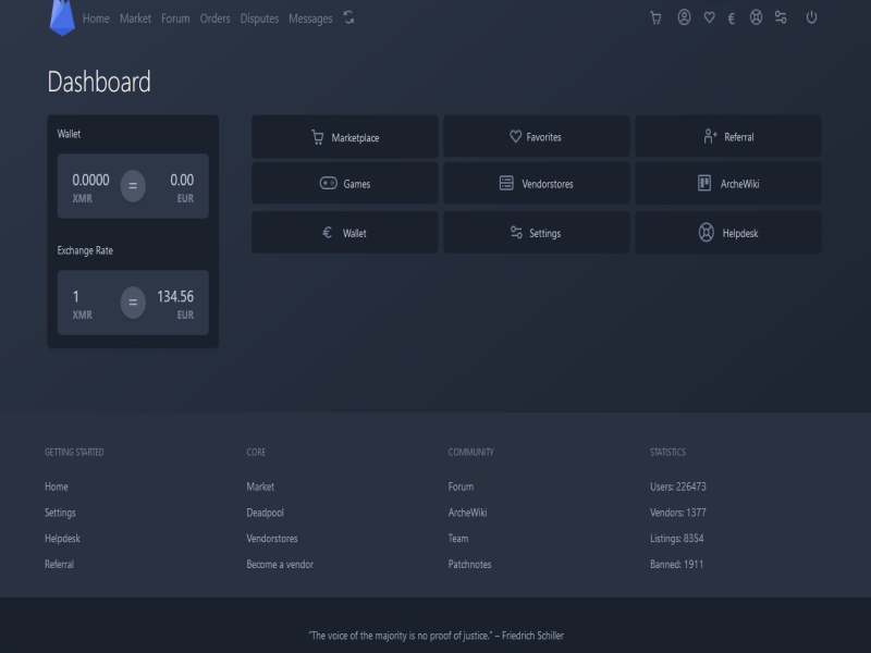 Archetyp Market buying interface